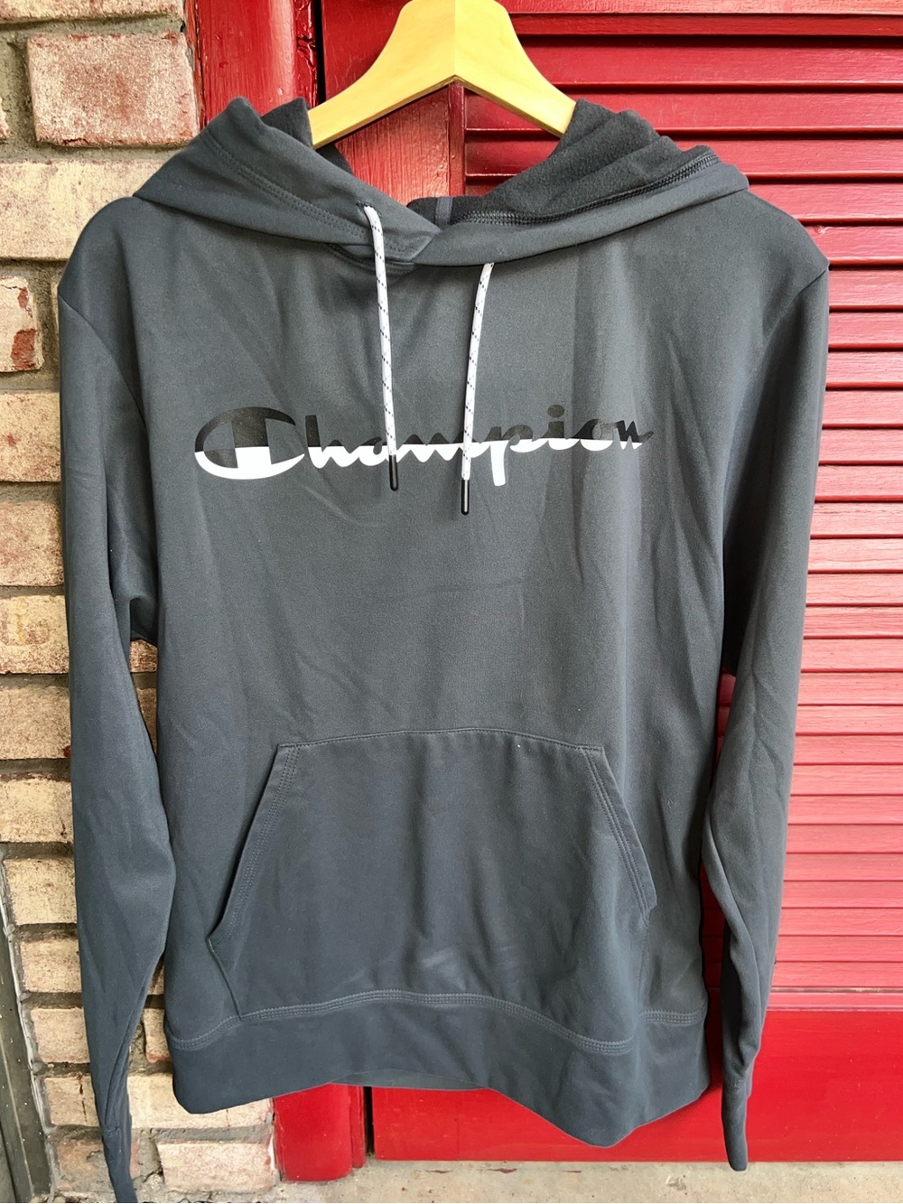 Champion Women’s Charcoal Gray Logo Hoodie Small